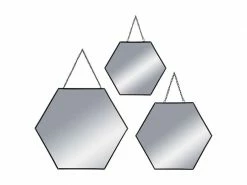 Miroir Hexagone Avec Chaînette X3