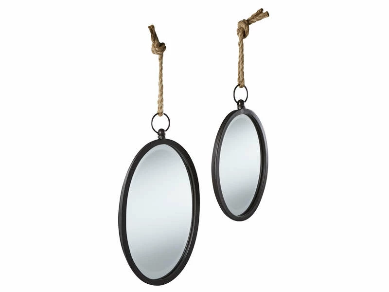 Lot De 2 Miroirs Ovale Avec Corde 6 Lot De 2 Miroirs Ovale Avec Corde – Image 4