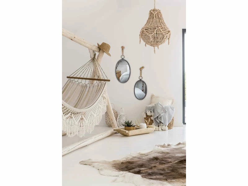 Lot De 2 Miroirs Ovale Avec Corde 3 Lot De 2 Miroirs Ovale Avec Corde