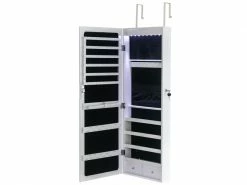 Miroir Coffre à Bijoux étagère Murale 4 Couches En Bois Avec Miroir Non Complet, 2 Tiroirs, 8 Lumières Led Bleues, Armoire De Rangement Pour Bijoux -MIROIR Soldes Magasin G CNF A25935956 D