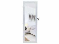 Miroir Coffre à Bijoux étagère Murale 4 Couches En Bois Avec Miroir Non Complet, 2 Tiroirs, 8 Lumières Led Bleues, Armoire De Rangement Pour Bijoux -MIROIR Soldes Magasin G CNF A25935956 F