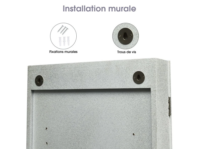 Giantex Armoire à Bijoux Avec Miroir Murale Cabinet De Bijoux Stockage Blanc 6 Giantex Armoire à Bijoux Avec Miroir Murale Cabinet De Bijoux Stockage Blanc – Image 4