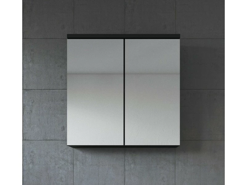 Meuble A Miroir Toledo 60x59 Cm - Noir - Miroir Armoire Miroir Salle De Bain 4 Meuble A Miroir Toledo 60x59 Cm - Noir - Miroir Armoire Miroir Salle De Bain – Image 2