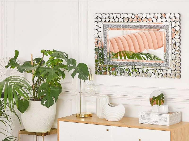 BELIANI Miroir Mural Argenté 60 X 90 Cm Pabu 4 BELIANI Miroir Mural Argenté 60 X 90 Cm Pabu – Image 2