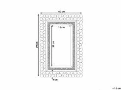 BELIANI Miroir Mural Argenté 60 X 90 Cm Pabu 9 BELIANI Miroir Mural Argenté 60 X 90 Cm Pabu -MIROIR Soldes Magasin G CNF B45480142 D