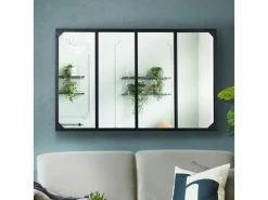 Miroir Verrière 4 Bandes Design Industriel 110x70 Cm