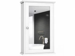 Giantex Armoire De Salle De Bain Avec Miroir, Armoire Miroir Murale à 2 Niveaux, Pour Pharmacie, Salle De Bain, Avec Etagère Réglable