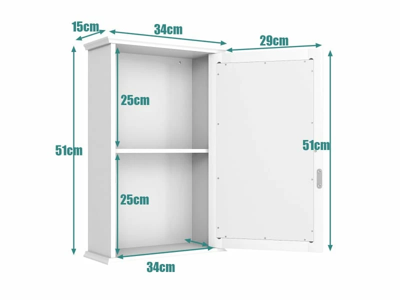 Giantex Armoire De Salle De Bain Avec Miroir, Armoire Miroir Murale à 2 Niveaux, Pour Pharmacie, Salle De Bain, Avec Etagère Réglable 7 Giantex Armoire De Salle De Bain Avec Miroir, Armoire Miroir Murale à 2 Niveaux, Pour Pharmacie, Salle De Bain, Avec Etagère Réglable – Image 5