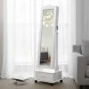 SONGMICS Armoire à Bijoux, LED, Grand Tiroir, Miroir Psyché, Roulettes, Serrure JBC61W -MIROIR Soldes Magasin G CNF D93808903 B