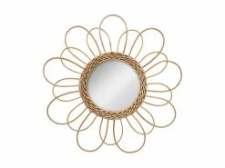 Atmosphera - Miroir Mural Fleur En Rotin D 38 Cm