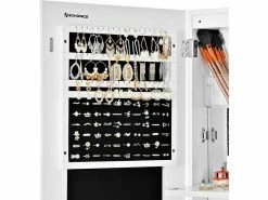SONGMICS Armoire à Bijoux, Miroir De Toute-longueur, Sans Cadre, Psyché Murale Suspendu, Avec Serrure Et Miroir, Blanc JBC63WV1 -MIROIR Soldes Magasin G CNF F94503280 D