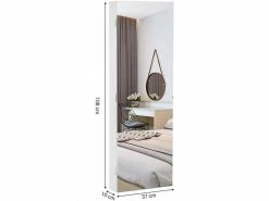 SONGMICS Armoire à Bijoux, Miroir De Toute-longueur, Sans Cadre, Psyché Murale Suspendu, Avec Serrure Et Miroir, Blanc JBC63WV1 -MIROIR Soldes Magasin G CNF F94503280 E