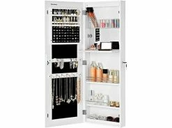 SONGMICS Armoire à Bijoux, Miroir De Toute-longueur, Sans Cadre, Psyché Murale Suspendu, Avec Serrure Et Miroir, Blanc JBC63WV1 -MIROIR Soldes Magasin G CNF F94503280 F