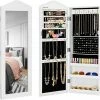 SONGMICS Armoire à Bijoux, Armoire De Rangement Mural, Avec Miroir, Blanc JBC83W -MIROIR Soldes Magasin G CNF G59762107 B
