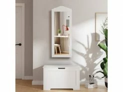 SONGMICS Armoire à Bijoux, Armoire De Rangement Mural, Avec Miroir, Blanc JBC83W -MIROIR Soldes Magasin G CNF G59762107 D