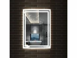 Aica Miroir Mural Lumineux Led Avec Anti-buée Commande Par Effleurement Modèle Double 80x60cm Réversible -MIROIR Soldes Magasin G CNF H30328102 D