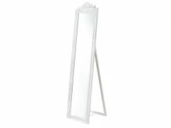 Miroir De Grande Taille Sur Pied Psyché Inclinable Solide Cadre Style Baroque Bois D'eucalyptus 160 X 40 Cm Blanc Mat [en.casa] -MIROIR Soldes Magasin G CNF H51053777 C