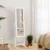 Songmics Led Armoire à Bijoux Armoire De Rangement Sur Pieds Avec Serrure Miroir Toute-longueur 4 étagères 2 Tiroirs Blanc Jbc94w -MIROIR Soldes Magasin G CNF H73094282 B