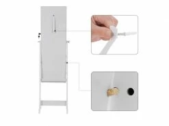 Songmics Led Armoire à Bijoux Armoire De Rangement Sur Pieds Avec Serrure Miroir Toute-longueur 4 étagères 2 Tiroirs Blanc Jbc94w -MIROIR Soldes Magasin G CNF H73094282 D