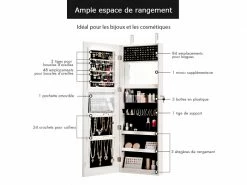 Armoire à Bijoux Avec Ecran Tactile, Lumineux Led, Verrouillable Rangement Pour Bijoux Et Cosmétiques Blanc 9 Armoire à Bijoux Avec Ecran Tactile, Lumineux Led, Verrouillable Rangement Pour Bijoux Et Cosmétiques Blanc -MIROIR Soldes Magasin G CNF K60117423 D
