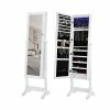 SONGMICS LED Armoire à Bijoux Armoire De Rangement Sur Pieds Avec Serrure Miroir Toute-Longueur 4 Étagères 2 Tiroirs Blanc JBC94W 1 SONGMICS LED Armoire à Bijoux Armoire De Rangement Sur Pieds Avec Serrure Miroir Toute-Longueur 4 Étagères 2 Tiroirs Blanc JBC94W -MIROIR Soldes Magasin G CNF L15832064 B