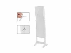 SONGMICS LED Armoire à Bijoux Armoire De Rangement Sur Pieds Avec Serrure Miroir Toute-Longueur 4 Étagères 2 Tiroirs Blanc JBC94W -MIROIR Soldes Magasin G CNF L15832064 F