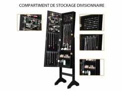 Armoire à Bijoux Sur Pied Giantex Avec Miroirs Style Romantique Noir 9 Armoire à Bijoux Sur Pied Giantex Avec Miroirs Style Romantique Noir -MIROIR Soldes Magasin G CNF L90507981 D