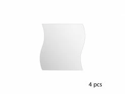 Atmosphera - Lot De 4 Miroirs Adhésifs Vagues En Verre 20 X 20 Cm -MIROIR Soldes Magasin G CNF L97281309 D
