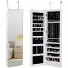 Costway Armoire à Bijoux Avec éclairage Led, Miroir Plein Sans Cadre Et 2 Tiroirs, Fixer Au Mur Ou à Suspendre Sur Porte, Pour Ranger Boucles D’oreilles Et Colliers Blanc 2 Costway Armoire à Bijoux Avec éclairage Led, Miroir Plein Sans Cadre Et 2 Tiroirs, Fixer Au Mur Ou à Suspendre Sur Porte, Pour Ranger Boucles D’oreilles Et Colliers Blanc -MIROIR Soldes Magasin G CNF N63194826 B