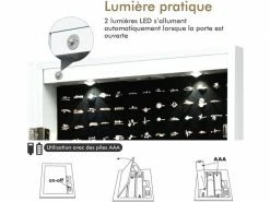 Costway Armoire à Bijoux Murale Avec Lumières Led Et Miroir,rangement Avec Miroir Plein Longueur Sur Le Miroir,autoportante Verrouillable Avec Crochet De Collier, Avec Serrure Et Clés (blanc) 10 Costway Armoire à Bijoux Murale Avec Lumières Led Et Miroir,rangement Avec Miroir Plein Longueur Sur Le Miroir,autoportante Verrouillable Avec Crochet De Collier, Avec Serrure Et Clés (blanc) -MIROIR Soldes Magasin G CNF O35138969 E