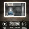 Aica Miroir Mural Lumineux Led Avec Anti-buée Commande Par Effleurement Modèle Shiny 100x60cm Réversible -MIROIR Soldes Magasin G CNF Q29535025 B