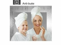 Aica Miroir Mural Lumineux Led Avec Anti-buée Commande Par Effleurement Modèle Shiny 100x60cm Réversible -MIROIR Soldes Magasin G CNF Q29535025 E