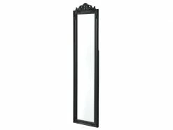 Miroir De Grande Taille Sur Pied Psyché Inclinable Solide Cadre Style Baroque Bois D'eucalyptus 160 X 40 Cm Noir Mat [en.casa] -MIROIR Soldes Magasin G CNF Q53546113 D