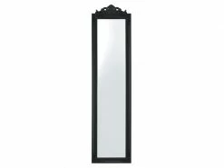 Miroir De Grande Taille Sur Pied Psyché Inclinable Solide Cadre Style Baroque Bois D'eucalyptus 160 X 40 Cm Noir Mat [en.casa] -MIROIR Soldes Magasin G CNF Q53546113 E
