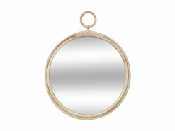 Atmosphera - Miroir Mural En Rotin Forme Gousset D 38 Cm