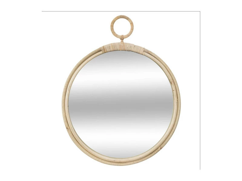 Atmosphera - Miroir Mural En Rotin Forme Gousset D 38 Cm 3 Atmosphera - Miroir Mural En Rotin Forme Gousset D 38 Cm