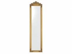 Miroir De Grande Taille Sur Pied Psyché Inclinable Solide Cadre Style Baroque Bois D'eucalyptus 160 X 40 Cm Doré [en.casa] -MIROIR Soldes Magasin G CNF V17519435 E