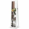 Costway 2 En 1 Armoire à Bijoux Verrouillable Sur Pied Avec Psyché Pour Bagues/bracelets/boucle D'oreilles/colliers, Blanc -MIROIR Soldes Magasin G CNF V47524523 B