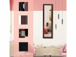 Costway Armoire à Bijoux Mural Avec Miroir Et 3 Niveaux D’étagère Intégrée,marron,armoire De Rangement Cosmétiques Accrochée à La Porte -MIROIR Soldes Magasin G CNF V78805974 D