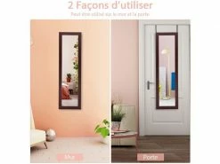 Costway Armoire à Bijoux Mural Avec Miroir Et 3 Niveaux D’étagère Intégrée,marron,armoire De Rangement Cosmétiques Accrochée à La Porte -MIROIR Soldes Magasin G CNF V78805974 E