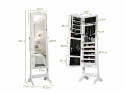 Giantex Armoire à Bijoux Sur Pied Avec 14 Lampes Led, Verrouillable, Réglable à 4 Angles Avec 2 Tiroirs 9 Giantex Armoire à Bijoux Sur Pied Avec 14 Lampes Led, Verrouillable, Réglable à 4 Angles Avec 2 Tiroirs -MIROIR Soldes Magasin G CNF Y66844029 F