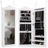 Giantex Armoire à Bijoux Avec Miroir Blanc, Armoire De Rangement Pour Les Bijoux En Mdf-adapté Au Salon, à La Chambre - 96x35x9,7cm 1 Giantex Armoire à Bijoux Avec Miroir Blanc, Armoire De Rangement Pour Les Bijoux En Mdf-adapté Au Salon, à La Chambre - 96x35x9,7cm -MIROIR Soldes Magasin G CNF Y95936427 B