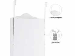 Giantex Armoire à Bijoux Avec Miroir Blanc, Armoire De Rangement Pour Les Bijoux En Mdf-adapté Au Salon, à La Chambre - 96x35x9,7cm -MIROIR Soldes Magasin G CNF Y95936427 E